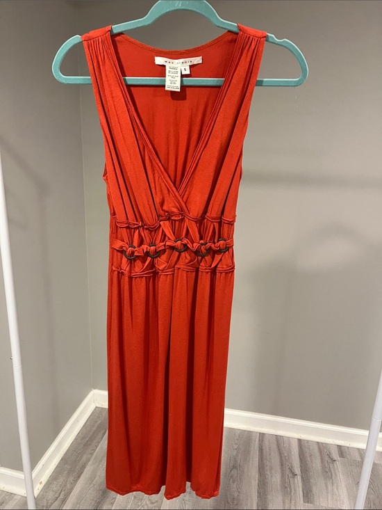 Max Studio Dresses & Skirts - Max Studio Orange-Red Knot-Waist Sleeveless Midi Dress